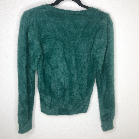 ASTR the Label NWT Green Fuzzy Cropped Sweater - Picture 5 of 5